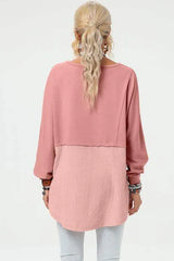 Curved Hem Dolman Sleeve Top Blouses - Tophatter Daily Deals