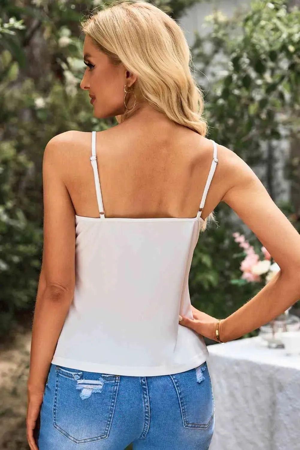 Lace Scalloped Short Puff Sleeve Top Blouses - Tophatter Daily Deals