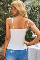 Lace Scalloped Short Puff Sleeve Top Blouses - Tophatter Daily Deals