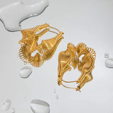 18K Gold-Plated Stainless Steel Earrings Earrings - Tophatter Daily Deals