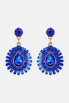 Teardrop Shape Glass Stone Dangle Earrings Royal Blue One Size Earrings - Tophatter Daily Deals