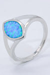 925 Sterling Silver Split Shank Opal Ring Opal - Tophatter Daily Deals