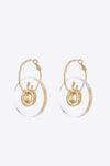 Contrast Hoop Drop Earrings Gold One Size Earrings - Tophatter Daily Deals