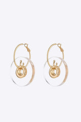 Contrast Hoop Drop Earrings Gold One Size Earrings - Tophatter Daily Deals