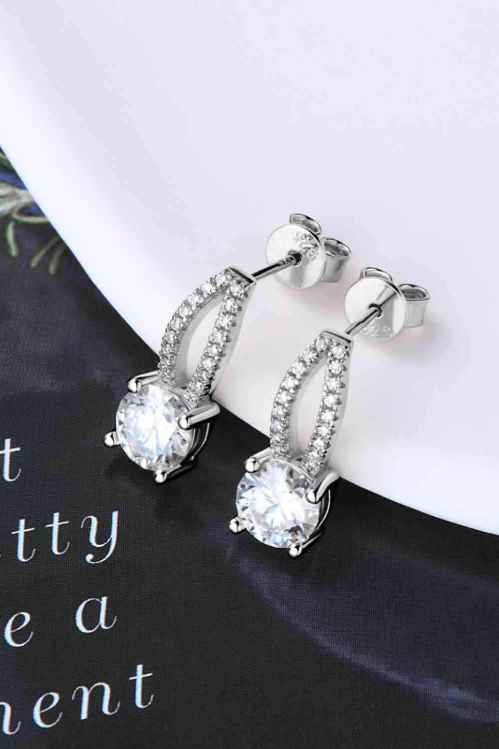 1 Carat Moissanite 925 Sterling Silver Earrings Moissanite - Tophatter Daily Deals