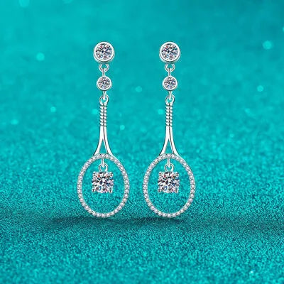 1 Carat Moissanite 925 Sterling Silver Drop Earrings Moissanite - Tophatter Daily Deals