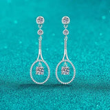 1 Carat Moissanite 925 Sterling Silver Drop Earrings Moissanite - Tophatter Daily Deals