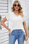 V-Neck Twisted Short Sleeve T-Shirt Women's T-Shirts - Tophatter Daily Deals