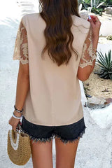 Embroidered V-Neck Short Sleeve T-Shirt Women's T-Shirts - Tophatter Daily Deals