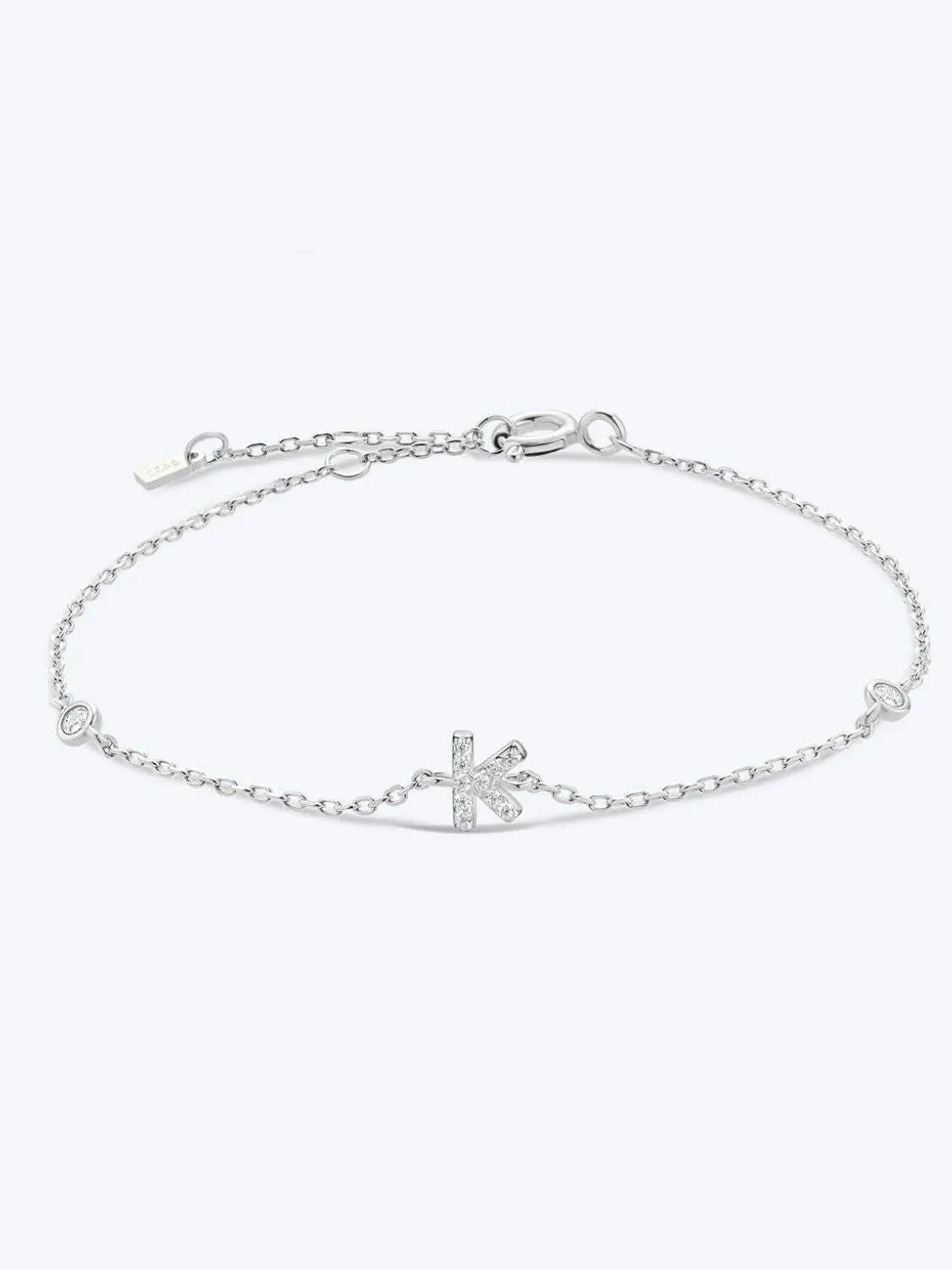 G To K Zircon 925 Sterling Silver Bracelet K-Silver One Size Bracelets - Tophatter Daily Deals