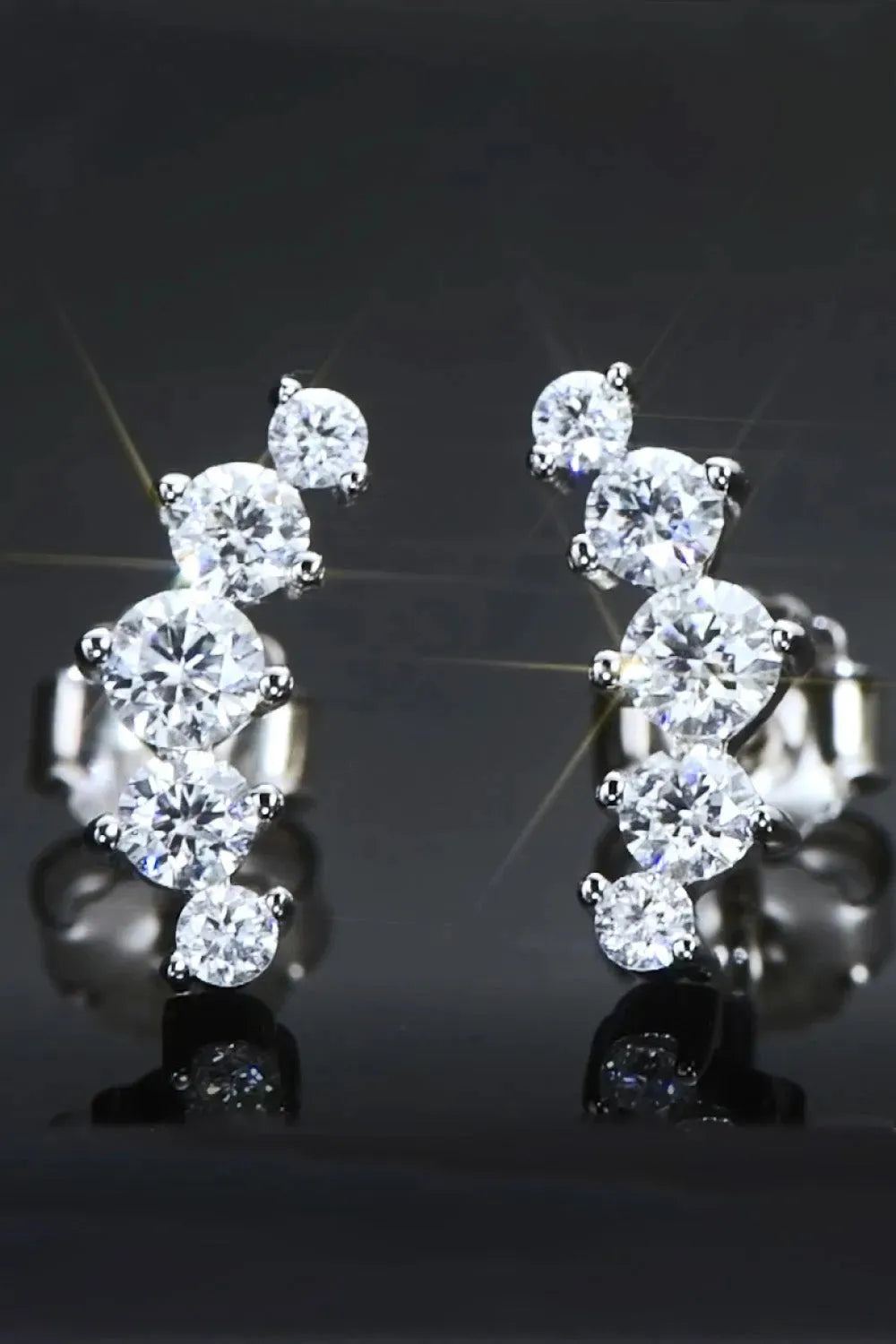 All You Need Moissanite Platinum-Plated Earrings Silver One Size Moissanite - Tophatter Daily Deals