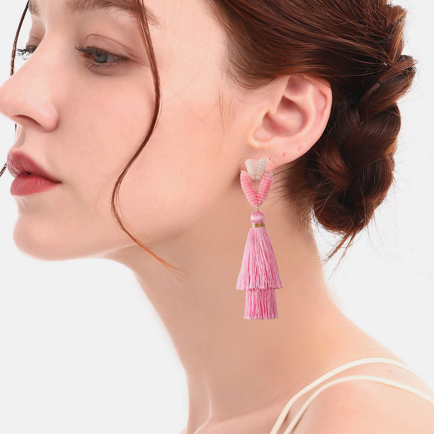 Tassel Bead Stainless Steel Dangle Earrings Earrings - Tophatter Daily Deals