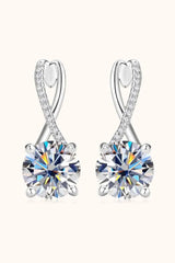 4 Carat Moissanite 925 Sterling Silver Earrings Moissanite - Tophatter Daily Deals