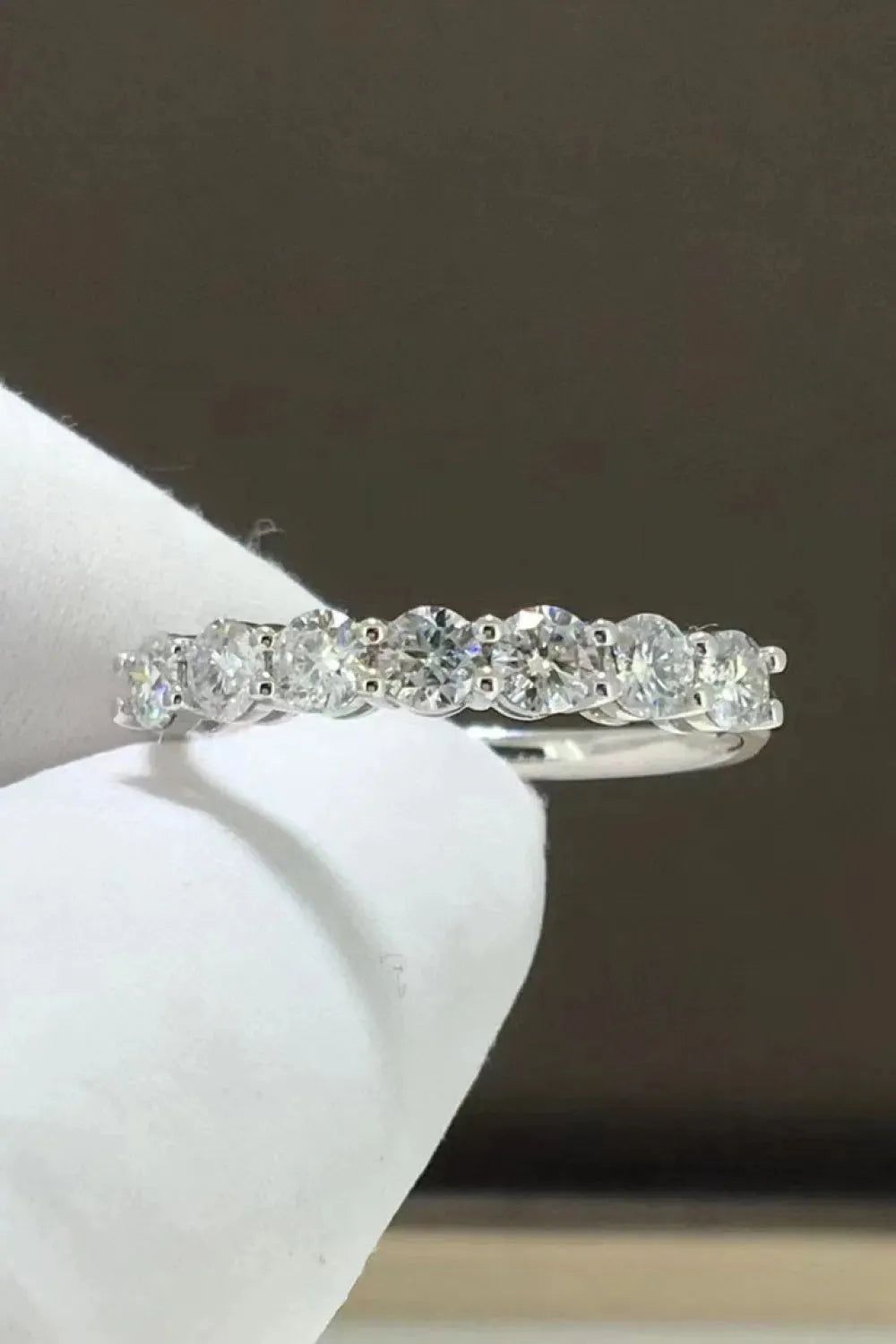 Charming Moissanite 925 Sterling Silver Ring Moissanite - Tophatter Daily Deals