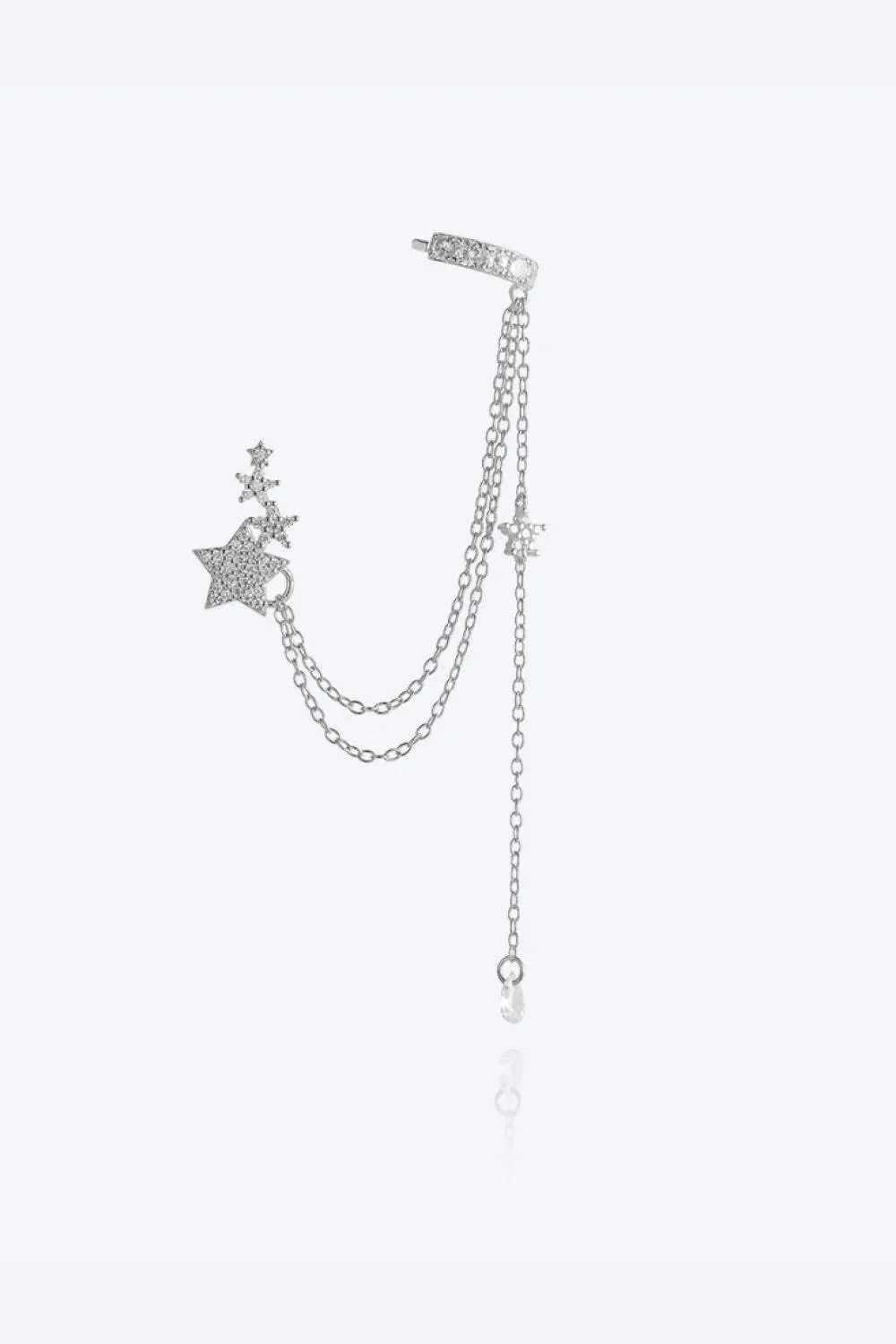 Zircon Star 925 Sterling Silver Single Earring Earrings - Tophatter Daily Deals