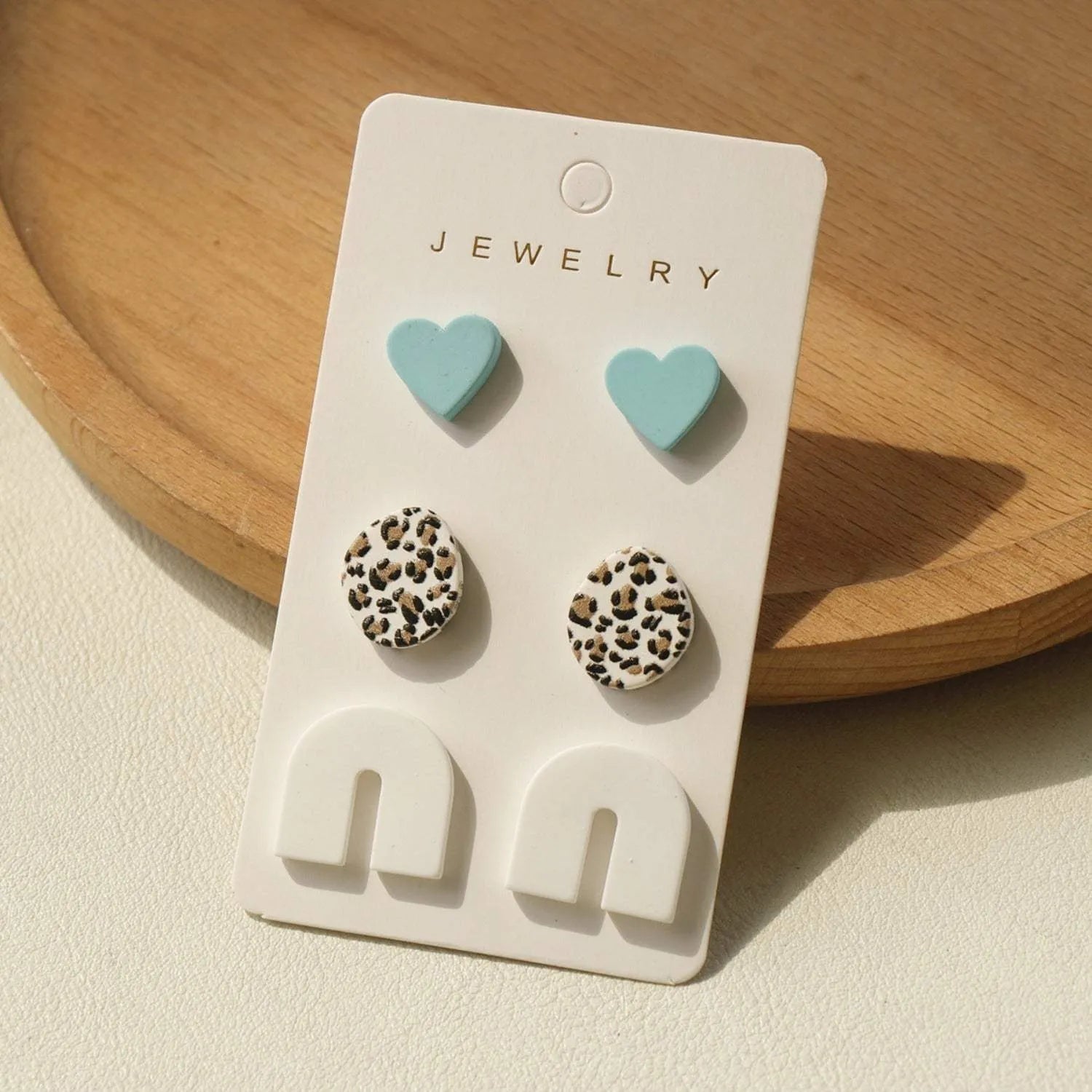 3 Piece Acrylic Stud Earrings White One Size Earrings - Tophatter Daily Deals