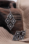 Stainless Steel Geometric Dangle Earrings Silver One Size Earrings - Tophatter Daily Deals