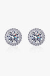 2 Carat Moissanite 925 Sterling Silver Stud Earrings Silver One Size Moissanite - Tophatter Daily Deals