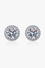 2 Carat Moissanite 925 Sterling Silver Stud Earrings Silver One Size Moissanite - Tophatter Daily Deals