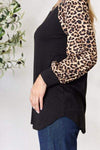 Celeste Full Size Leopard Round Neck Long Sleeve T-Shirt Women's T-Shirts - Tophatter Daily Deals