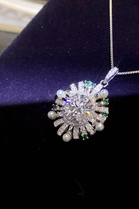 2 Carat Moissanite 925 Sterling Silver Necklace Moissanite - Tophatter Daily Deals