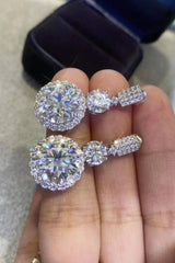 12 Carat Moissanite Platinum-Plated Drop Earrings Moissanite - Tophatter Daily Deals
