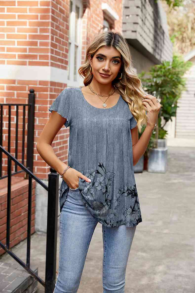 Round Neck Short Sleeve Tee Women's T-Shirts - Tophatter Daily Deals