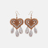 Cotton Thread Shell Heart Dangle Earrings Tan One Size Earrings - Tophatter Daily Deals