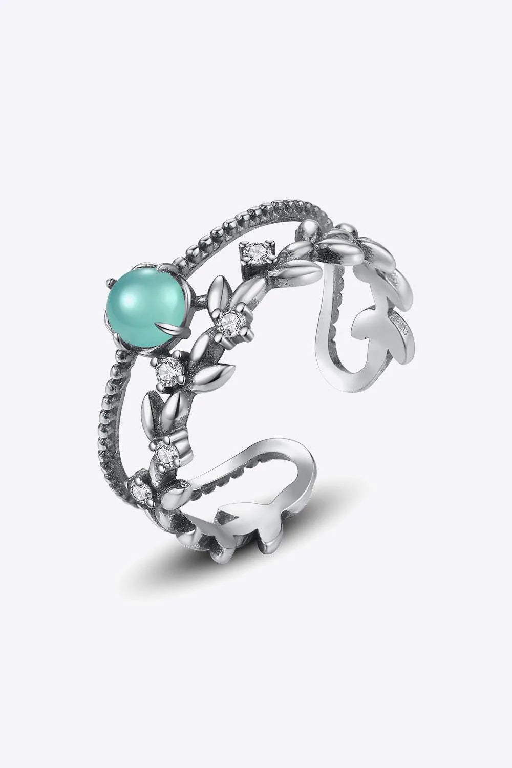 Contrast Double-Layered 925 Sterling Silver Open Ring Silver One Size Rings - Tophatter Daily Deals