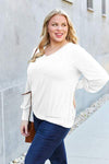 Basic Bae Full Size V-Neck Lantern Sleeve Blouse Blouses - Tophatter Daily Deals