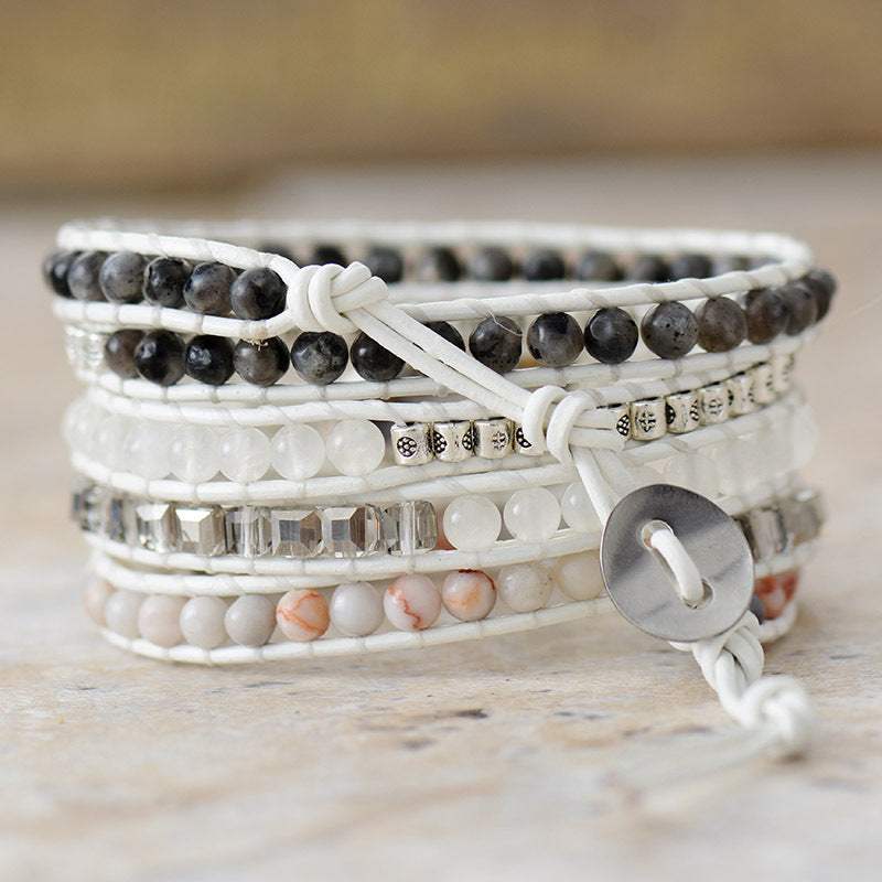 Natural Stone Layered Bracelet Bracelets - Tophatter Daily Deals