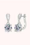 4 Carat Moissanite 925 Sterling Silver Earrings Silver One Size Moissanite - Tophatter Daily Deals