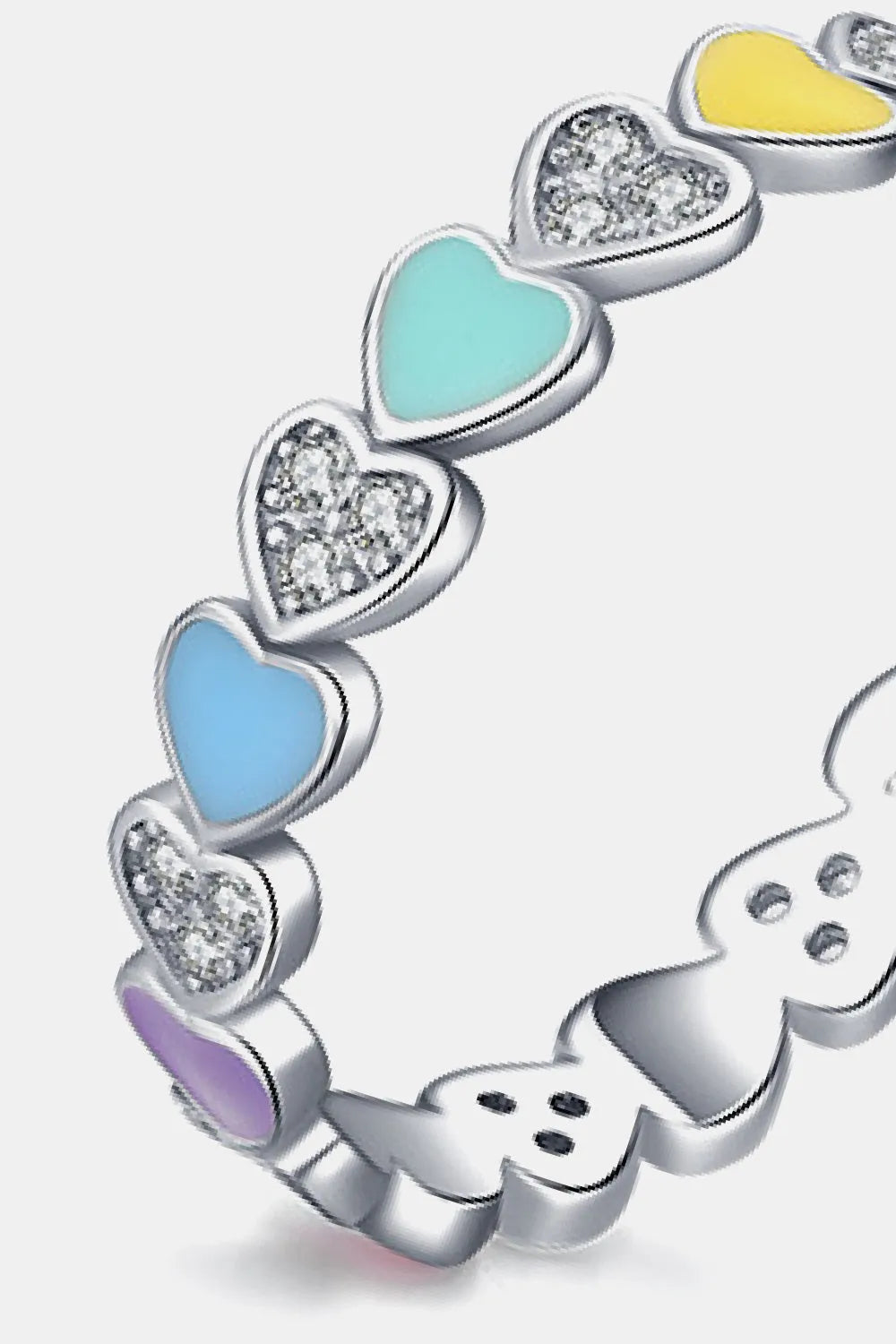 Heart Shape 925 Sterling Silver Zircon Ring Rings - Tophatter Daily Deals