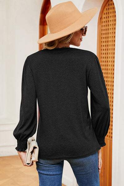 V-Neck Lantern Sleeve T-Shirt Women's T-Shirts - Tophatter Daily Deals