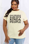 Simply Love Full Size DOG PEOPLE ARE MY KINDA PEOPLE Graphic Cotton Tee Ivory Women's T-Shirts - Tophatter Daily Deals