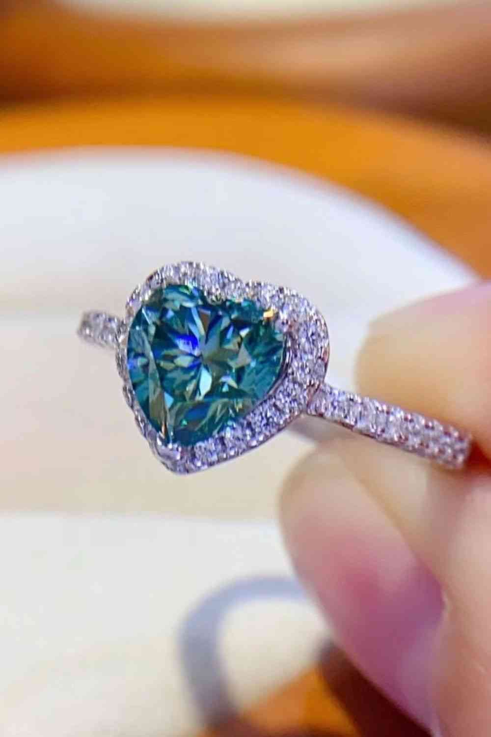 1-Carat Moissanite Heart Ring Moissanite - Tophatter Daily Deals