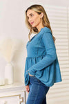 Jade By Jane Full Size Frill Trim Babydoll Blouse Blouses - Tophatter Daily Deals