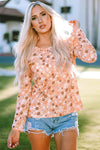 Floral Print Round Neck Long Sleeve Tee Sherbet Women's T-Shirts - Tophatter Daily Deals