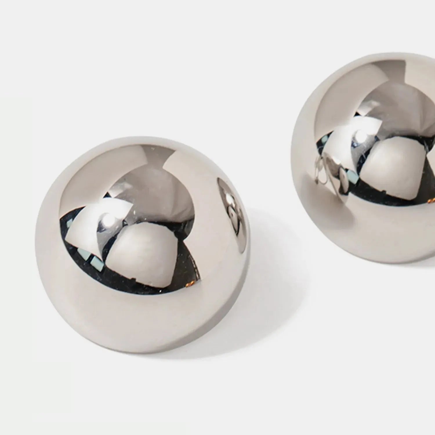 Hemispherical Stainless Steel Clip On Earrings Earrings - Tophatter Daily Deals