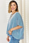 Zenana Striped Round Neck Half Sleeve T-Shirt Blouses - Tophatter Daily Deals