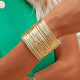 Alloy Layered Cuff Bracelet Bracelets - Tophatter Daily Deals