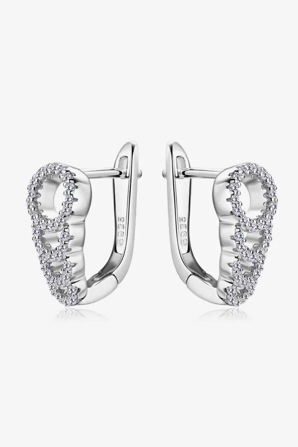 Moissanite 925 Sterling Silver Earrings Silver One Size Moissanite - Tophatter Daily Deals
