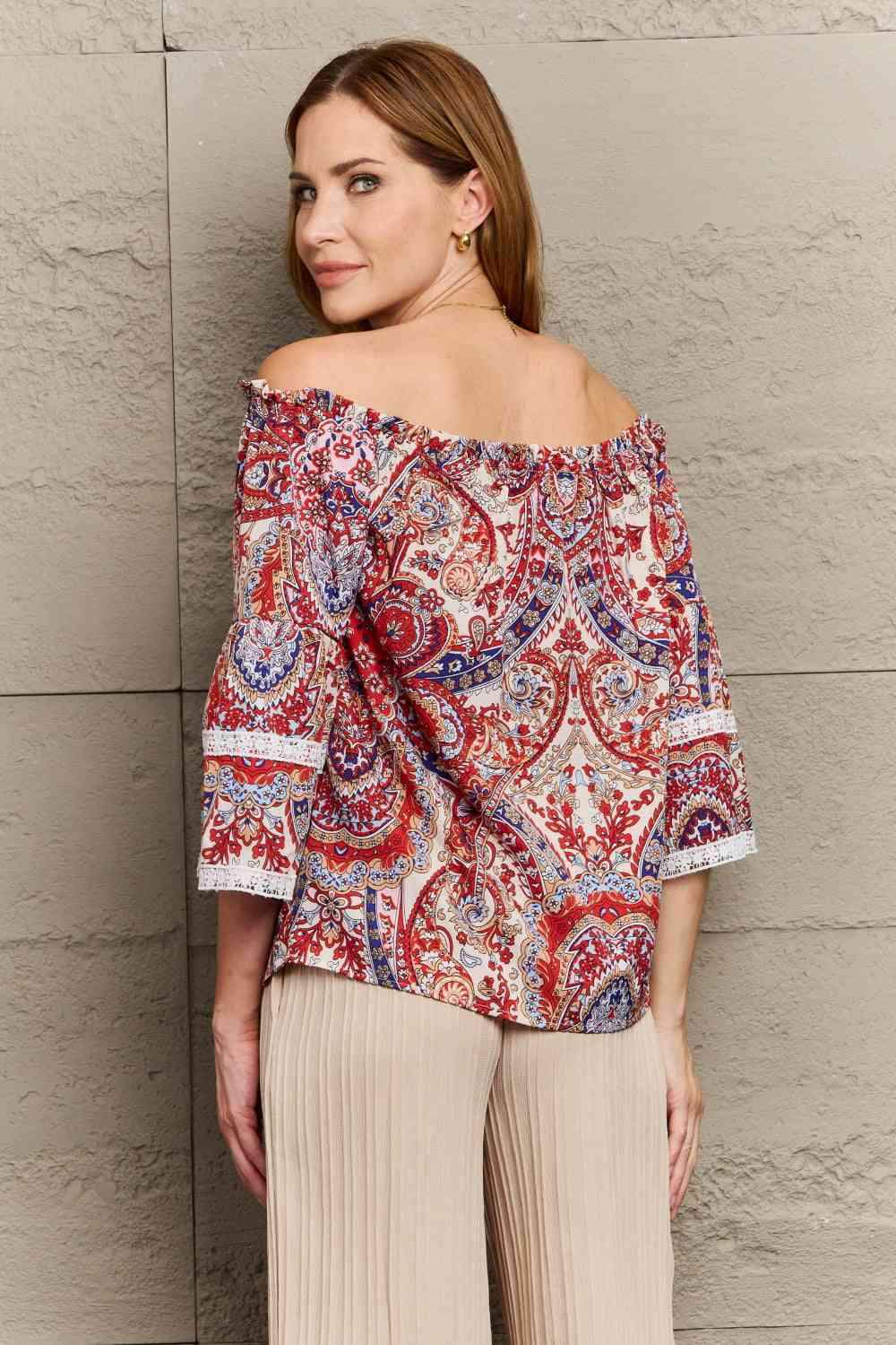 Off Shoulder Bohemian Style Blouse Blouses - Tophatter Daily Deals