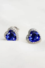 4 Carat Moissanite Heart-Shaped Stud Earrings Moissanite - Tophatter Daily Deals