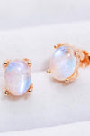 Natural Moonstone 4-Prong Stud Earrings Moonstone - Tophatter Daily Deals