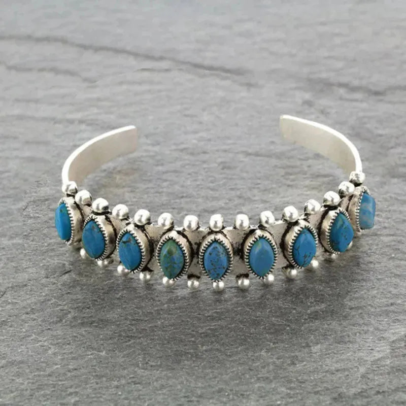 Turquoise Open Bracelet Sky Blue One Size Bracelets - Tophatter Daily Deals