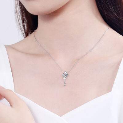 Key Shape Moissanite 925 Sterling Silver Necklace Moissanite - Tophatter Daily Deals