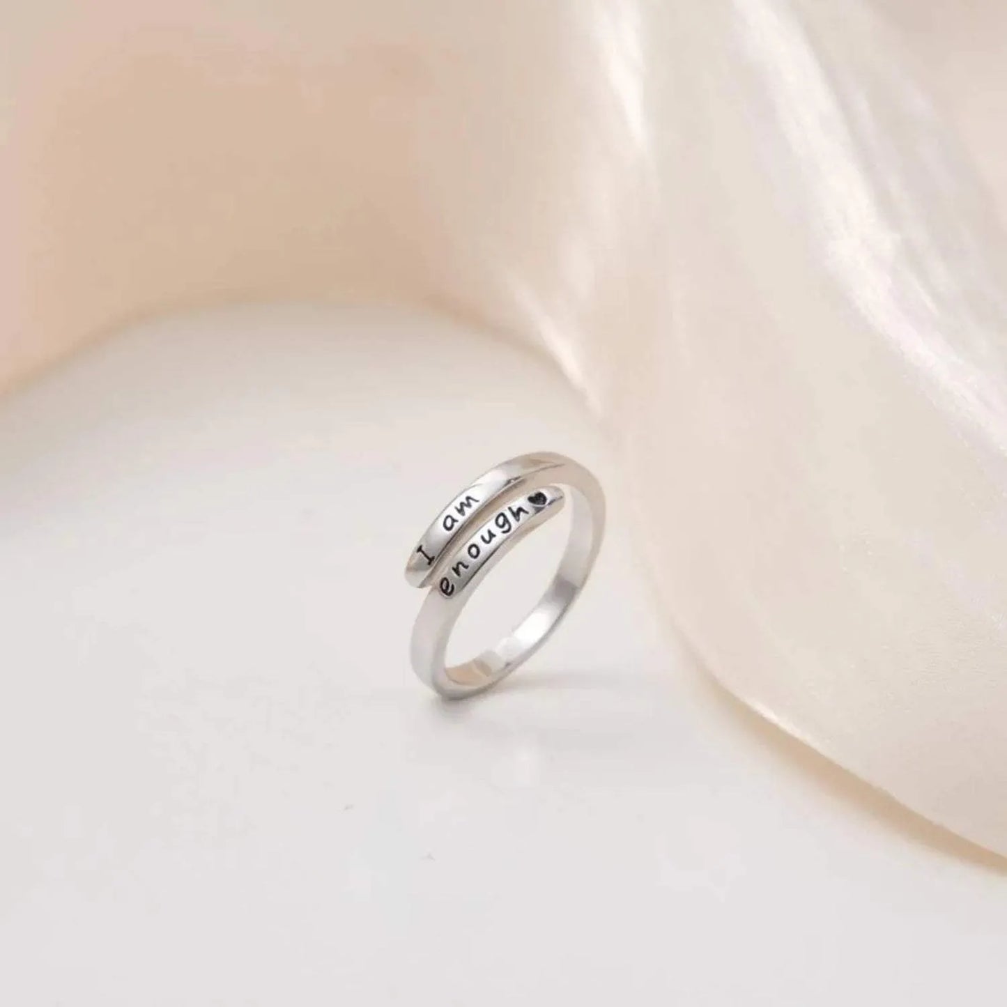925 Sterling Silver Engraved Bypass Ring Silver 7 Rings - Tophatter Daily Deals