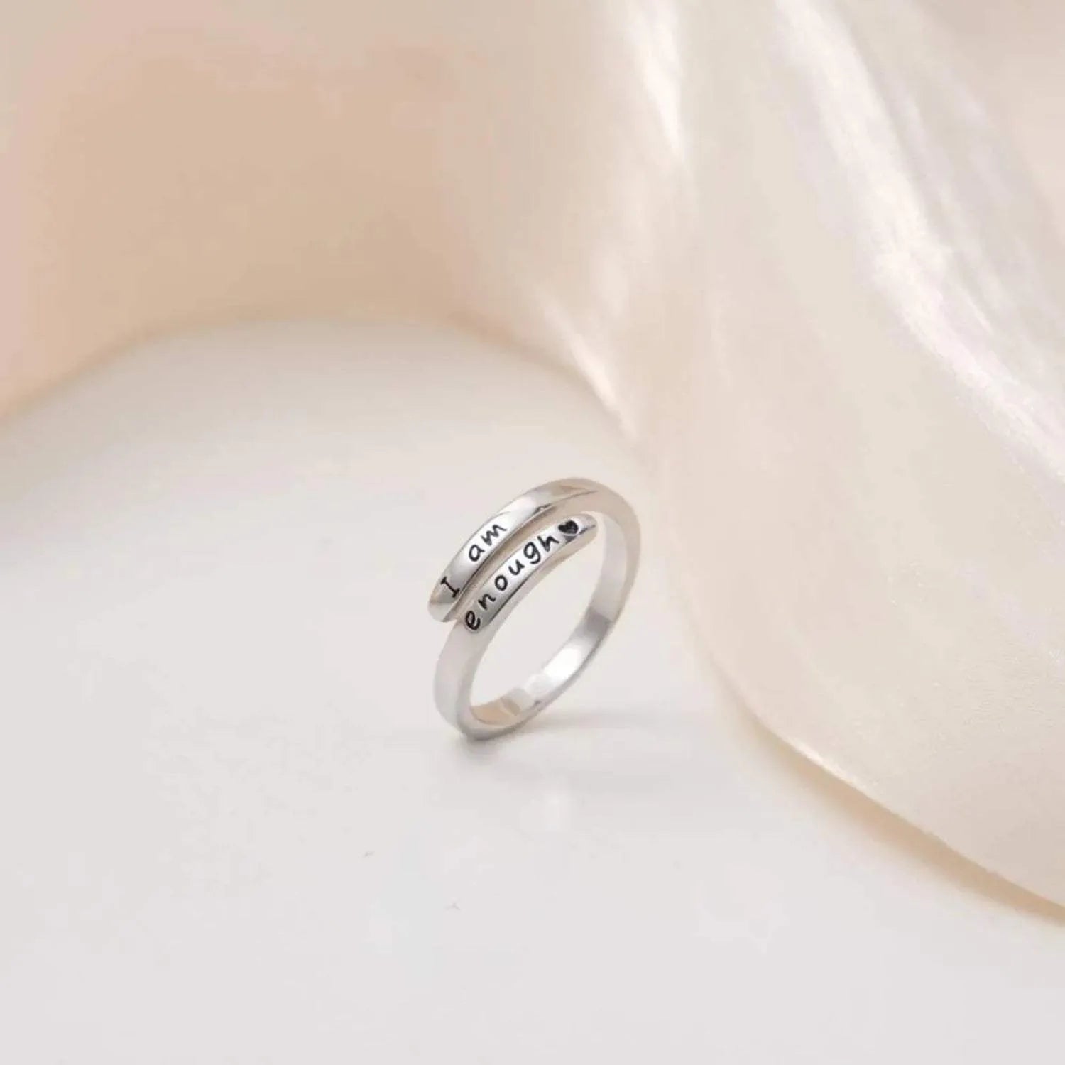 925 Sterling Silver Engraved Bypass Ring Silver 7 Rings - Tophatter Daily Deals