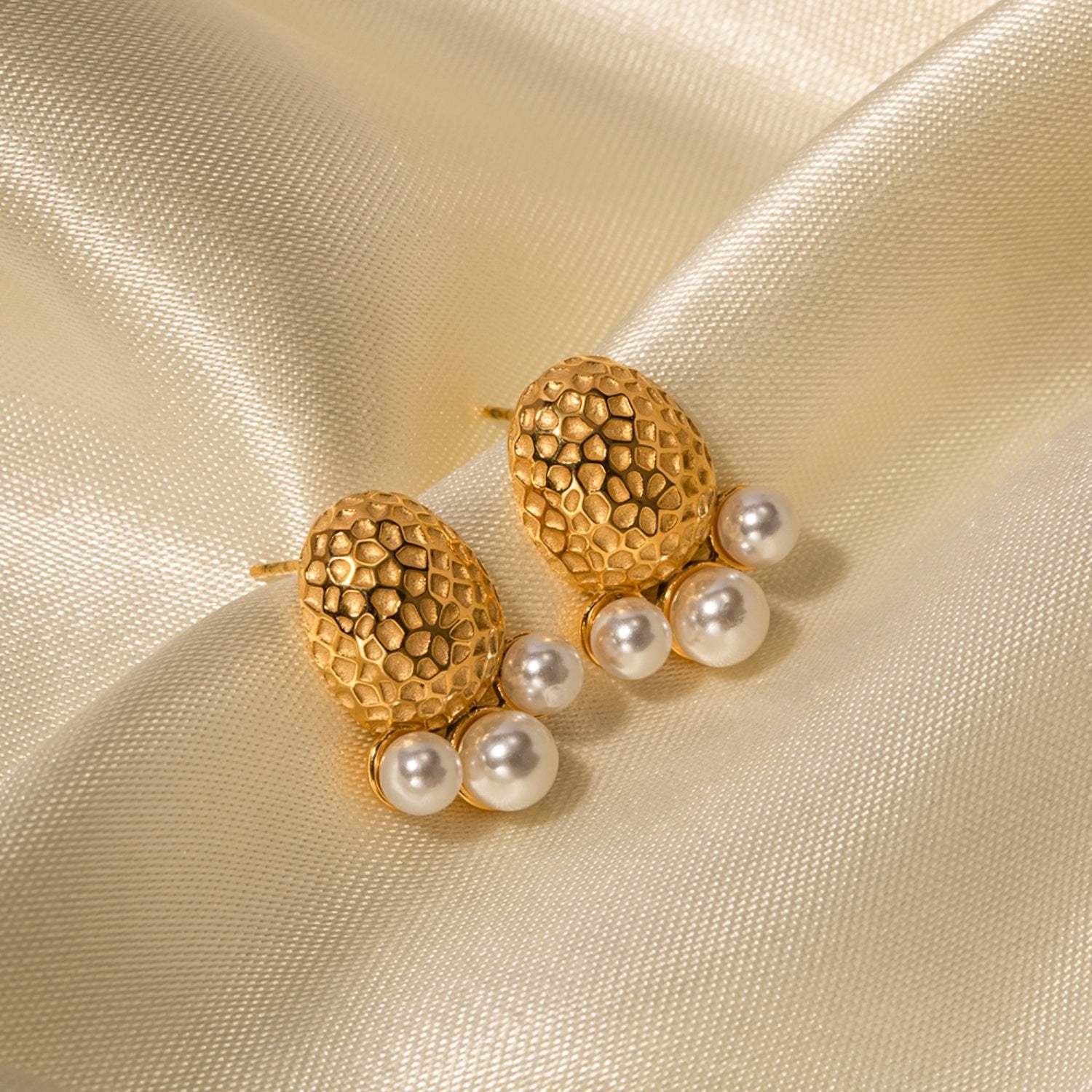 Imitation Pearl Stainless Steel Stud Earrings Earrings - Tophatter Daily Deals